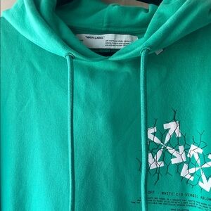 Off-White Turquoise Green Graphic Hoodie